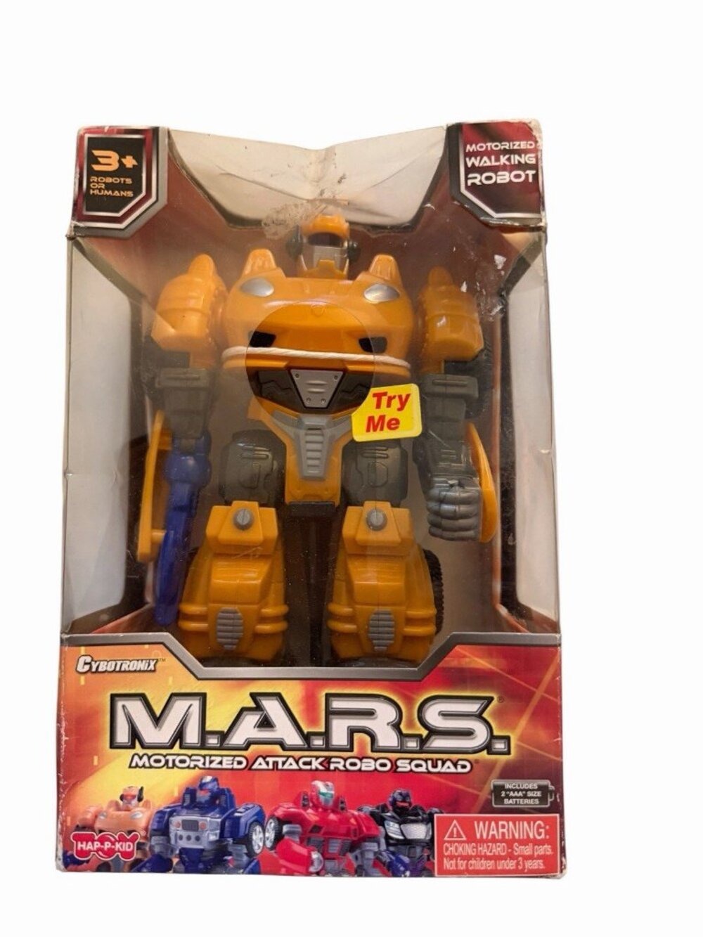 Cybotronix M.A.R.S. Motorized Attack Robo Squad Yellow Walking Robot *NEW*